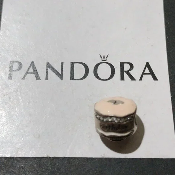 Pandora Retired Sterling Silver Happy Birthday Cake with Mixed Enamel 792061enmx - Picture 2 of 6
